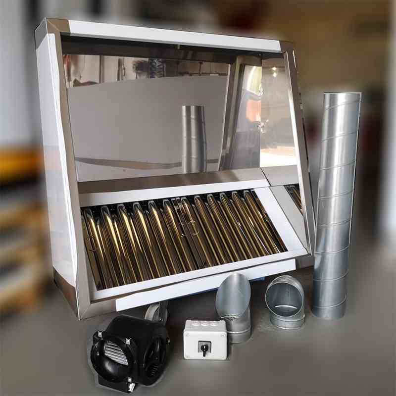 Commercial Kitchen Extraction Canopy Kit 1200 Mm Motor   Canopy Internal Fan 1200x1100 1100x1100 